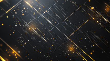 Obraz premium Abstract colorful business connection of lines from nodes It is connected to endless nodes and represents the innovation of communication in the network with black background