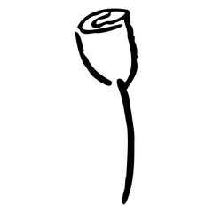 rose flower hand drawn sticker icon 