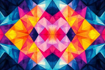 Obraz premium Abstract Geometric Pattern with Vibrant Colors created with Generative AI