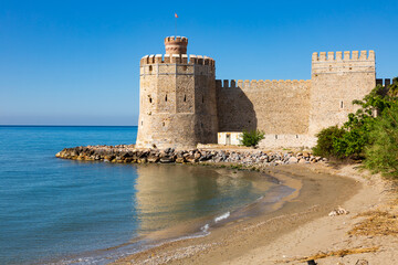 Mamure Castle Mamure Kalesi on the coast of Mediterranean sea. Anamur. Mersin province. Turkey