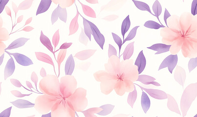 Fototapeta premium watercolor floral pattern-generative ai