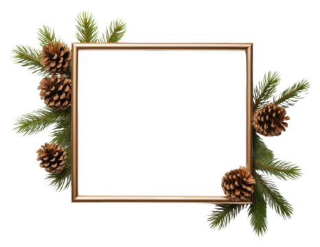 PNG  Christmas decoration on rectangle plant frame.