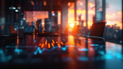 Naklejka premium Photo-realistic career advancement seminar, professionals attending a workshop, modern conference room, high-resolution details, vibrant colors