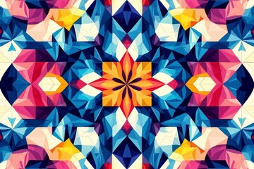 Abstract Geometric Pattern with Vibrant Colors created with Generative AI