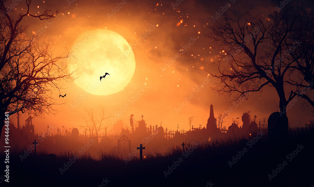 Canvas Prints halloween background-generative ai