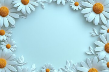 Fototapeta premium 白いお花のフレーム