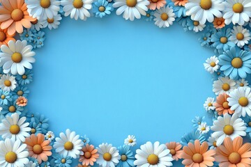 Obraz premium 白いお花のフレーム