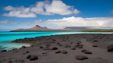 beach and clouds and water