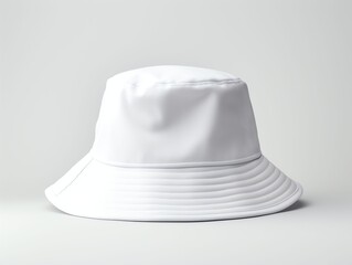 a blank white bucket hat on a plain white background