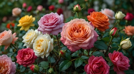 A garden of rare roses with a variety picture. generative.ai