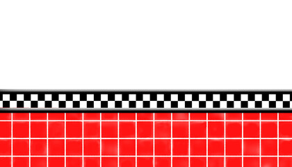 Half wall, Half wall, classic American diner restaurant or interior backgrounds, half checkered  tile wall, kitchen wall, dining  room, retro interior design, PNG, transparency