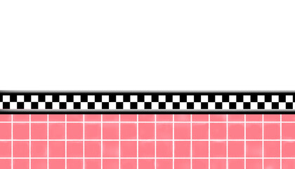 Half wall, Half wall, classic American diner restaurant or interior backgrounds, half checkered  tile wall, kitchen wall, dining  room, retro interior design, PNG, transparency