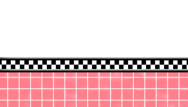 Half wall, Half wall, classic American diner restaurant or interior backgrounds, half checkered  tile wall, kitchen wall, dining  room, retro interior design, PNG, transparency