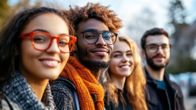 Group of friends enjoying a sunny afternoon outdoors in the park