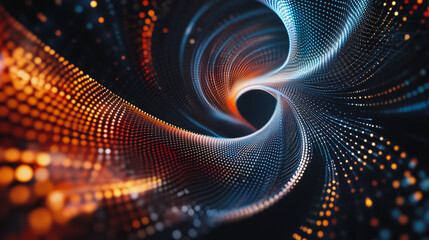 Obraz premium Abstract digital spiral line background electromagnetic wave background Innovation digital background information technology background The background is the background. gradient wave digital wave