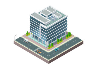 Isometric modern building