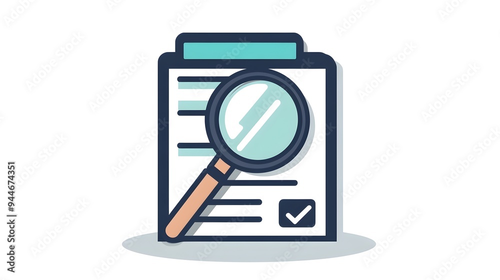 Poster sleek searchable document icon emphasizing functionality and efficiency