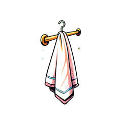 Fototapeta premium Generate a realistic vector depiction of a bath towel hanging on a hook.