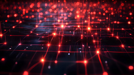 Abstract Red Network Digital Technology Background