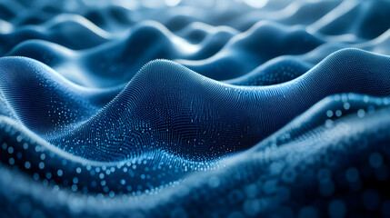 Obraz premium Abstract Blue Wavy Background with D Dots