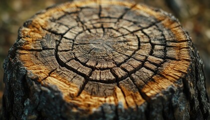 Close-Up of Earthy-Toned Wood Grain, Revealing the Intricate Details of Natural Timber, A Stunning Example of Nature's Beauty and Strength The Rings of the Tree Tell a Story of Growth, Time, and