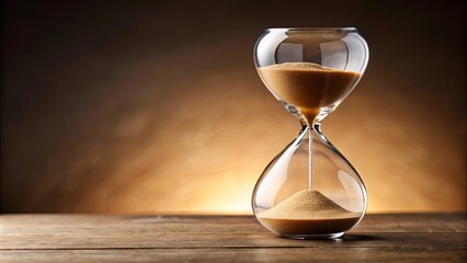 Sand running through hourglass measuring passing time, counting down deadline, sand, hourglass, old, time, passing