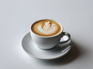 cup of coffee latte isolated on white background closeup image