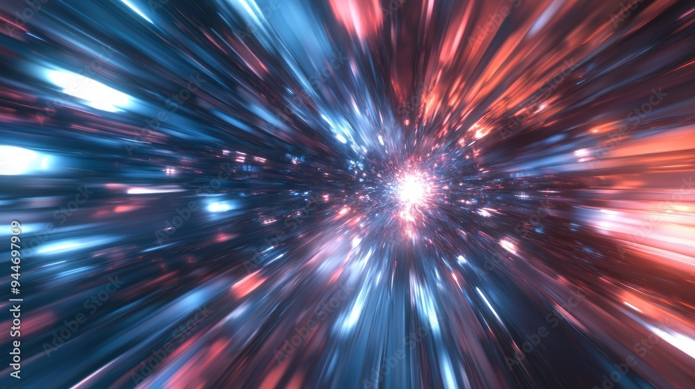Poster 3d rendering of an abstract background featuring radial motion blur