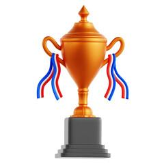 3D Render Bronze Trophy Illustration Icon