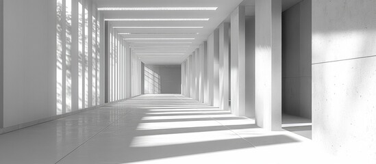 Fototapeta premium 3D rendering of a linear architectural perspective