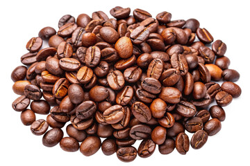 Fototapeta premium Coffee Beans Isolated with Clipping Path - Transparent Background for Graphics
