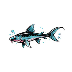 Obraz premium a-swordtail-silhouette-vecotor-on-white-background (6).eps