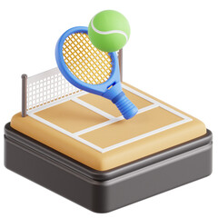 3D Isometric Tennis Illustration Icon