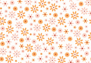 Seamless Patterns of Flowers Background