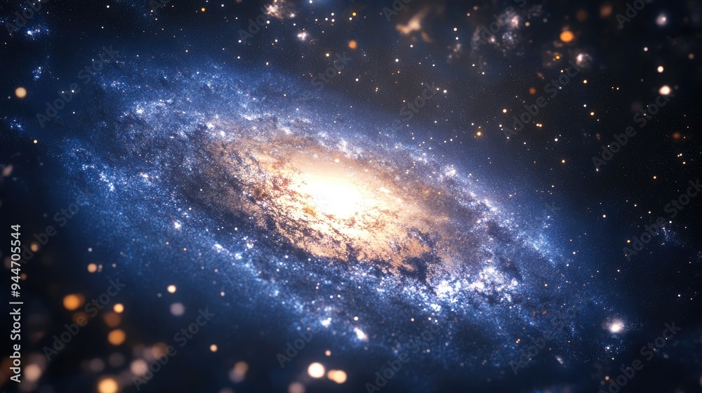 Poster 3d cartoon rendering of the triangulum galaxy