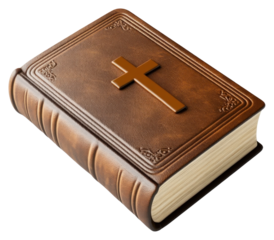 PNG Leather-bound Bible with cross
