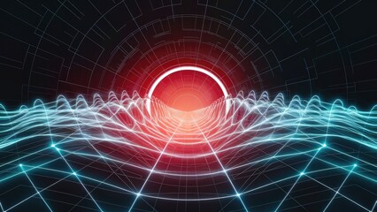 Naklejka premium Futuristic Waveform Background: 3D Illustration of a Network Science Structure