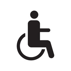 Disabled - Vector icon simple flat black trendy style illustration for web and app on white background..eps