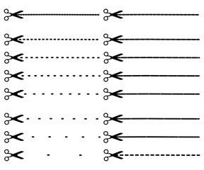 Dashed cut lines with scissors