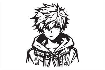 Anime silhouette illustration