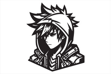 Anime silhouette illustration