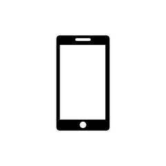 Mobile vector flat black icon for web and app on white background..eps