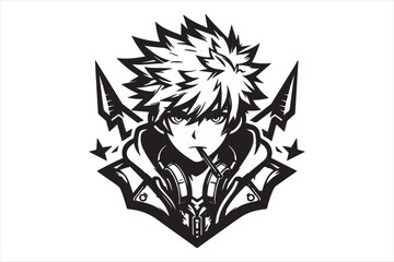 Anime silhouette illustration