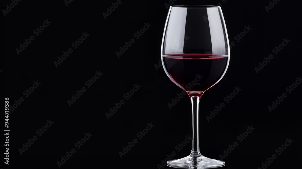 Canvas Prints A wine glass is filled with red wine