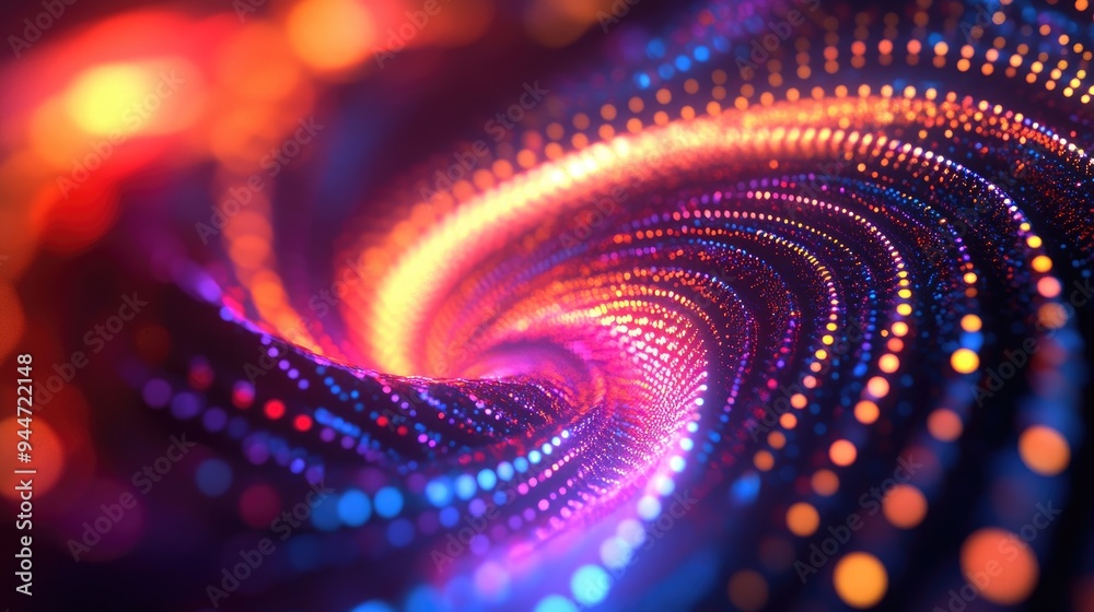 Poster 3d rendering of vibrant fractal lights with luminous effects abstract background featuring shimmerin