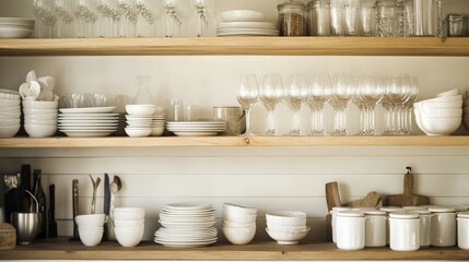 kitchen with an open shelving design.