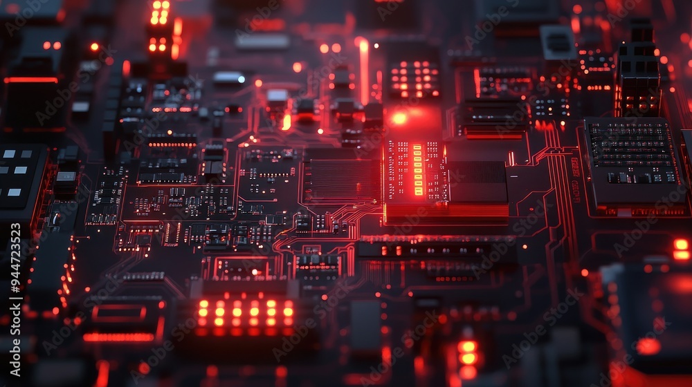 Poster abstract computer motherboard technology background suitable for descriptions of tech processes scie