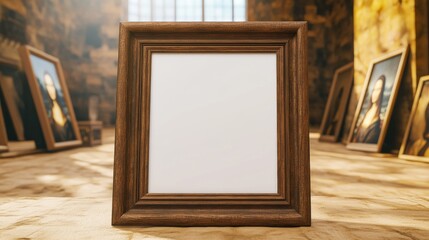 Empty Frame in an Art Gallery.