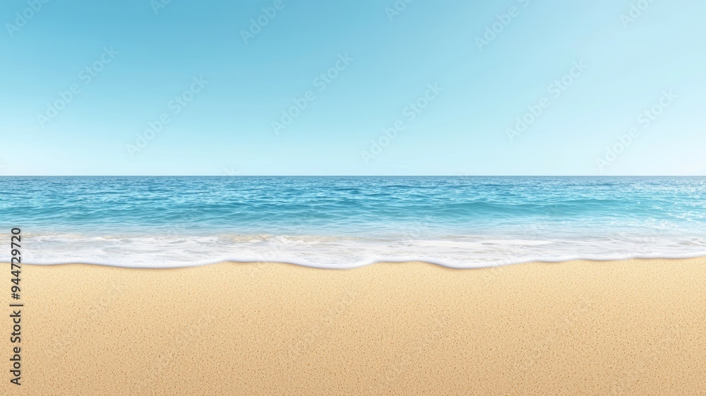 Canvas Prints A beautiful beach with a calm ocean