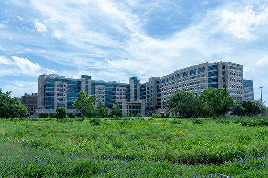 Houston, TX, USA - April 6, 2024, 2024: MD Anderson Mays Clinic-Dan L Duncan building in the Texas Medical Center (TMC) in Houston, Texas, USA.